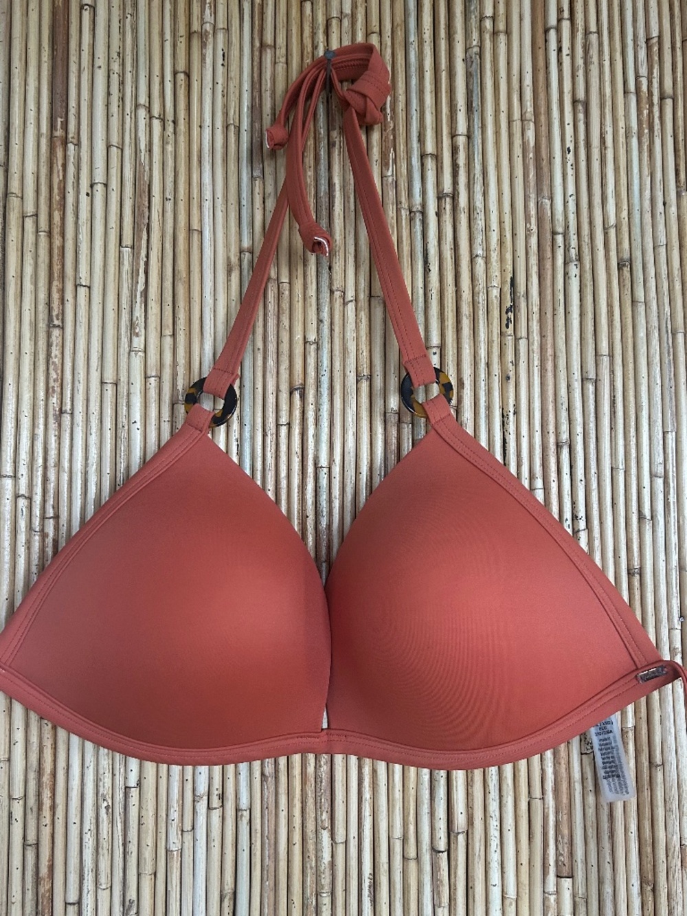 PINK Victorias Secret Swim XXL Rust Halter Triangle Pushup Bikini Top Beach Glam